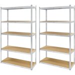 Oxeo - lot de 2 �tag�res m�tal xxl grand mod�le - hauteur 2m20 largeur 1m20 - charges tr�s lourdes - ...