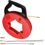 Oxeo - aiguille tire fil 4mm longueur 25m - tire c�ble �lectricien - fibre de verre - embouts chaussette ...