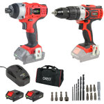 Oxeo - kit de perceuse visseuse et visseuse à choc 18v - chargeur et batteries 2ah - sac de rangement ... Oxeo - kit de perceuse visseuse et visseuse à choc 18v - chargeur et batteries 2ah - sac de rangement ...
