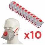 M - e - pack 10 masques ffp3 mieux que ffp2 pliable en 149 avec valve d'expiration - protection contre ...