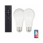 Pack de 2 ampoules led connect�es a60, culot e27, rvb avec t�l�commande connect�e
