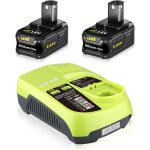 Pack de 2 batteries p108 18v 5, 5 ah lithium de remplacement & chargeur rapide p117b 3a avec port usb, ...