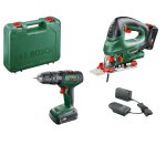 Perceuse  percussion universal impact 18v 2x2ah + scie sauteuse 18v bosch 06039d410b