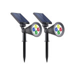 Pack de 2 spots solaires ext�rieur �tanches lumisky 4 leds color�es rgb - 200 lumens - tete pivotante ...