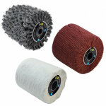 Pack de 3 brosses (m�tal torsad�, fibre synth�tique, coton) �120x100mm pour r�novateur fartools