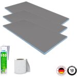 Pack 3 panneaux de construction wedi 125 x 60 x 0, 4 cm + colle polymere �tanch�it� 610 + bande d'armature ...