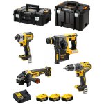 Dewalt - pack de 4 outils xr (perceuse - visseuse - meuleuse - perforateur) - 18v - 5ah li - ion brushless ...