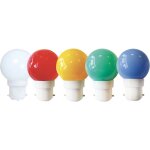 Tibelec - lot 5 ampoules led sph�riques multicouleur b22 diam. 45mm, 0. 7w, 30 lumens, plastique haute ...