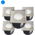 Pack de 5 supports spots encastrables sol bleu 1, 5w 110lm dc12v �tanche ip67 carr� - per�age 85mm diffuseur ...