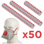M - e - pack 50 masques ffp3 mieux que ffp2 pliable en 149 avec valve d'expiration - protection contre ...