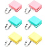 Pack de 6 crochets magn�tiques, crochets carr�s simples et cr�atifs, crochets magn�tiques pour r�frig�rateurs ...