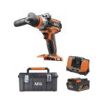 Aeg - pack 18v - perceuse percussion brushless 75 nm - batterie 4. 0 ah - chargeur - caisse de rangement ...