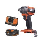 Pack aeg 18v - visseuse � chocs brushless 350 nm - batterie 4. 0 ah - chargeur