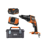 Aeg - pack 18v - visseuse plaquiste brushless - batterie 4. 0 ah - chargeur - caisse de rangement