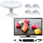 Pack antarion tv led 18. 5  47cm tlviseur hd 12v + antenne tnt camping car + 4 ventouses