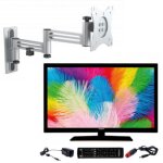 Pack antarion tv led 21. 5  54cm full hd 12v camping - car + support tv double bras