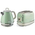 Pack ariete bouilloire lectrique 1l + grille - pain acier vert vintage rtro