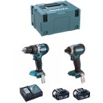 Pack brushless perceuse + visseuse  chocs 18v makita + 2 batteries li - ion 5ah + chargeur + coffret ...