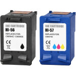 Pack cartouches compatibles hp 56 57 pour deskjet 450?9680, officejet 1100?6150, photosmart 130?7960, ...