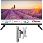 Pack equinoxe t�l�viseur 22  smart tv android camping - car + support tv