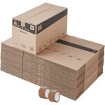 Lot 40 cartons d�m�nagement stockage standard - 60 x 30 x 30 cm - poign�es renforc�es - 2 adh�sifs offerts ...