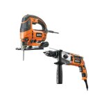 Pack perceuse  percussion lectrique aeg 1100w 2 vitesses sb2e 1100 rv - scie sauteuse pendulaire lectrique ...