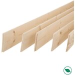 Pack promotionnel de 5 plinthes sapin massif petits n?uds bord droit 2050 x 95 x 9 mm - pefc 70%.