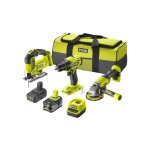 Pack ryobi 3 outils 18v one + - 2 batteries 4, 0ah - 2. 0ah - 1 chargeur - rck183a - 242s