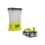 Ryobi - pack lanterne led 18v one + 850 lumens rll18 - 0 - 1 batterie 4. 0ah - 1 chargeur rapide rc18120 ...