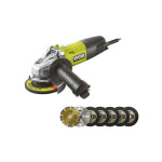Ryobi - pack meuleuse d'angle 800w 125mm - 7 disque diamant et à tronçonner 125 mm Ryobi - pack meuleuse d'angle 800w 125mm - 7 disque diamant et à tronçonner 125 mm