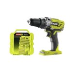 Pack ryobi perceuse � percussion 18v oneplus r18pd3 - 0 - coffret 127 accessoires de vissage per�age ...