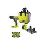 Pack ryobi - perceuse visseuse r18dd2 - 220s - 18v one plus - 2 batteries 2, 0ah - 1 chargeur - coffret ...