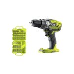 Pack ryobi - perceuse - visseuse r18dd3 - 0 - 18v one + sans batterie ni chargeur - coffret 127 accessoires ...