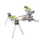 Ryobi - pack scie  coupe d'onglets radiale lectrique - 1500w - 216mm - ems216l - support universel ...