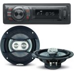 Pack sono voiture auto radio newone ar270 80 watts + 2 haut parleurs 16, 5cm 120w