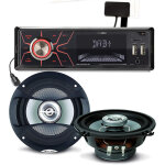 Pack sono voiture autoradio rmd060dab - bt 4x75w + 2 hauts parleurs 13cm 100w
