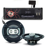 Pack sono voiture autoradio rmd060dab - bt 4x75w + 2 haut parleurs 16, 5m 120w