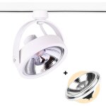 Pack spot led rail triphasé + ampoule led ar111 gu10 - blanc neutre - blanc Pack spot led rail triphasé + ampoule led ar111 gu10 - blanc neutre - blanc
