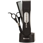 Pack tondeuse  cheveux et barbe black pear bts - 14 - ciseaux - peigne - brosse de nettoyage