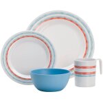 Pack de vaisselle en mlamine just stripes 16 pices - flamefield