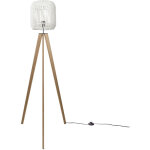 Paco home - lampadaire moderne salon chambre aspect rotin boho corbeille e27 blanc (28 cm), lampadaire ...