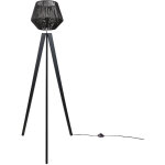 Paco home - lampadaire moderne salon chambre aspect rotin boho corbeille e27 noir (33 cm), lampadaire ...