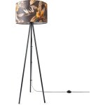 Paco home lampadaire salon d�co bureau tr�pied abat - jour rond tissu fleurs jungle design 6 (�45, 5 ...