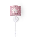 Lampe  poser chambre enfant abat - jour tissu rond applique lune toiles e14 lampe murale - blanc, design ...