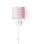 Paco home lampe  poser chambre enfant abat - jour tissu rond applique lune toiles e14 lampe murale ...