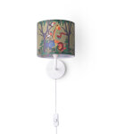 Paco home - lampe poser chambre enfant chevet abat - jour tissu applique ronde animaux lampe murale - ...