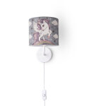 Lampe table chambre d'enfant applique rue pompiers abat - jour tissu rond lampe murale - blanc, design ...