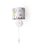 Lampe table chambre d'enfant applique rue pompiers abat - jour tissu rond lampe murale - blanc, design ...