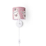 Lampe table chambre d'enfant applique rue pompiers abat - jour tissu rond lampe murale - blanc, design ...