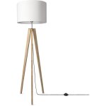 Paco home - lampe � poser tr�pied lampe de chevet lampadaire e27 abat - jour tissu uni lampadaire - bambou, ...